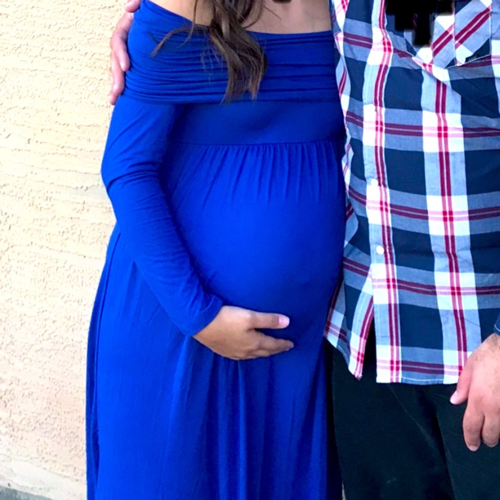 Blue maternity dress